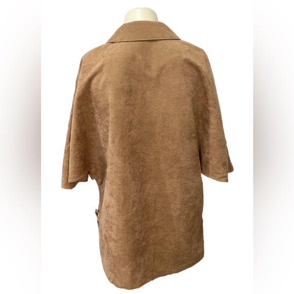 Vintage MJ Seattle Tan Faux Suede Half Sleeve Jacket Women’s Small Made in USA - Picture 4 of 12